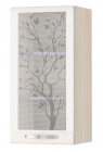 Шкаф-витрина лев/прав Витра Графит 74.04 Сосна Астрид/Ваниль