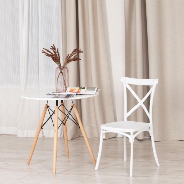 Стул Tetchair CROSS mod. PL24 / 1 шт. в упаковке пластик, 48 х 58 х 89 см, White белый 11954