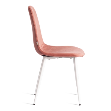 Стул Tetchair BREEZE mod. JSC-58 Велюр/металл , 44 х 53 х 86 см, Coral коралловый HLR44 / белый