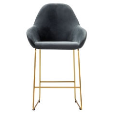 Стул R-home Kent полубар Diag grey/Линк золото