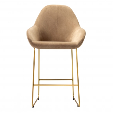 Стул R-home Kent полубар Diag beige/Линк золото