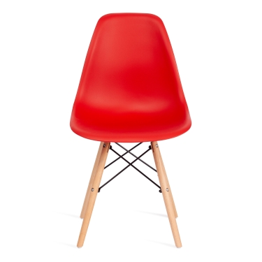 Стул Tetchair CINDY EAMES mod. 001 / 1 шт. в упаковке дерево бук/металл/сиденье пластик, 51x46x82.5см, красный/red