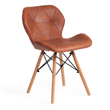 Стул Tetchair STUTTGART mod. 74 / 1 шт. в упаковке экокожа/дерево береза/металл, 50 х 47 х 73 см, античный коричневый RH02-13/натуральный