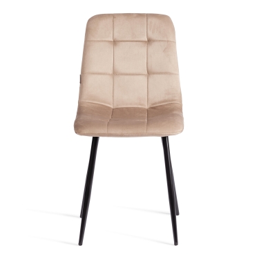 Стул Tetchair CHILLY mod. JSC-220 Велюр/металл , 44,5х52,5х88 см, Beige бежевый HLR8 / черный