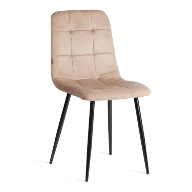 Стул Tetchair CHILLY mod. JSC-220 Велюр/металл , 44,5х52,5х88 см, Beige бежевый HLR8 / черный