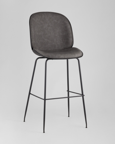 Стул барный Stool Group Beetle PU со спинкой серый 2 шт