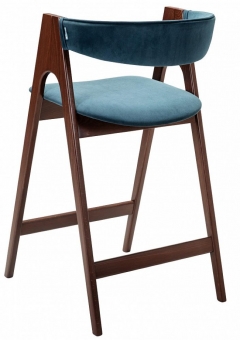 Кресло полубарное R-home Kaede Blue/Темный орех