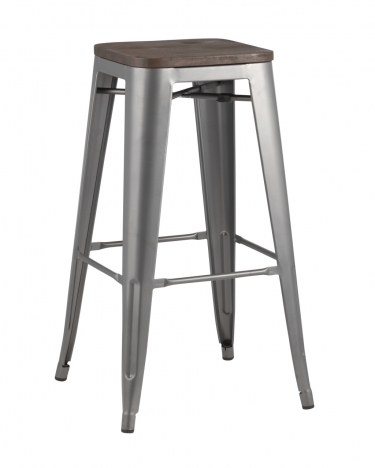 Стул барный Stool Group TOLIX WOOD Серебристый