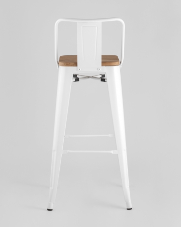 Стул барный Stool Group Tolix Wood 75.5 со спинкой Белый