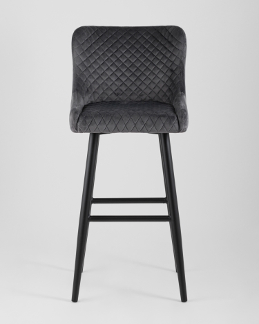 Стул барный Stool Group Ститч велюр Серый