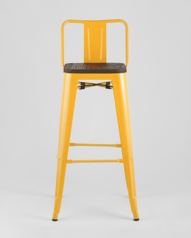 Стул барный Stool Group Tolix Wood 75.5 со спинкой Желтый