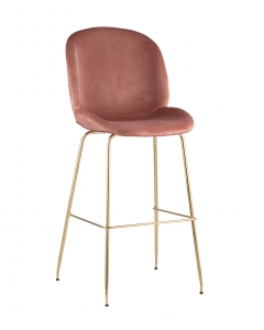 Стул барный Stool Group Beetle Lite PU со спинкой Пудровый