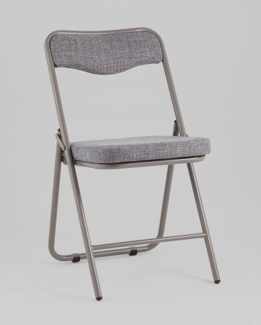 Стул складной мягкий Stool Group Джонни рогожка серо-голубой каркас серый