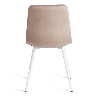 Стул Tetchair CHILLY mod. JSC-220 Велюр/металл , 44,5х52,5х88 см, Beige бежевый HLR8 / белый