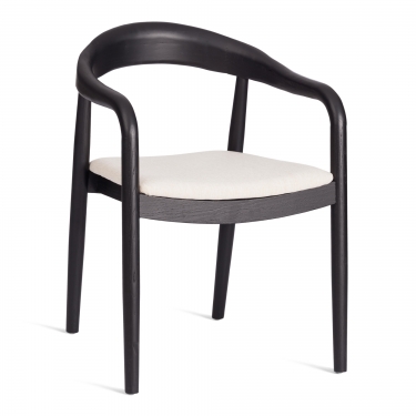 Стул Tetchair BALDUR дерево вяз/ткань лен, черный/бежевый лен, 49х52х76,5 см