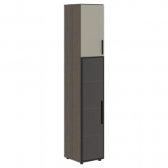 Шкаф-колонка с глухими малыми дверьми правый Skyland VELION VENEER VRHCS 40.4 R Американский орех Яшма черная