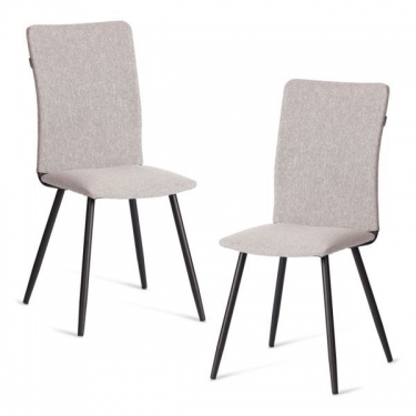 Стул обеденный Tetchair La Rousse 2 шт. в упаковке NEW, ткань рогожка, серый/черный, 3M 16/2, 45х55х93 см