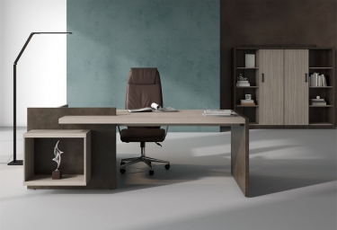 Кабинет руководителя Skyland WOODandSTONE 01 Бетон Чикаго темный Дрифтвуд