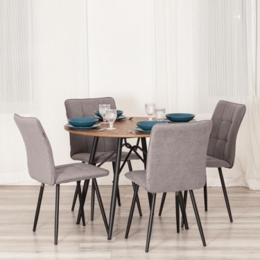Стул обеденный Tetchair Bari 2 шт. в упаковке LT, велюр, серый/черный, 29, 41х55х89 см
