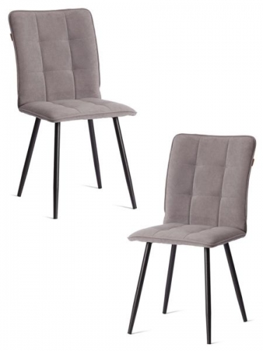Стул обеденный Tetchair Bari 2 шт. в упаковке LT, велюр, серый/черный, 29, 41х55х89 см