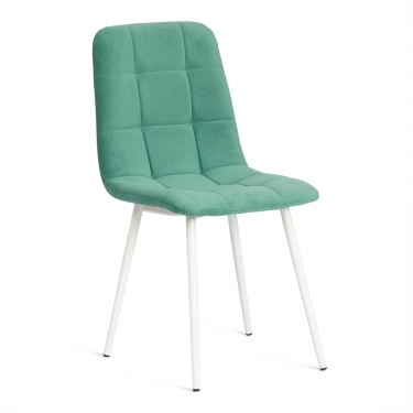 Стул Tetchair CHILLY MAX / 1 шт. в упаковке Велюр/металл , 45 х 54 х 90 см , бирюзово-зеленый/белый