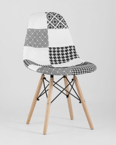 Стул Stool Group Eames DSW Пэчворк Черно-белый