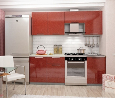 Кухня Интерьер Центр София Олива 2,1 м Белый/Гранат
