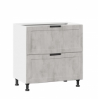 Тумба кухонная 800 с 2 ящиками ЛЮКС 4 Любимый дом Джамис ЛД 296.150.000.010 Белый Белый камень
