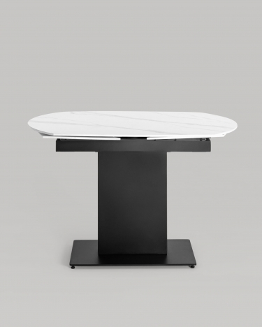 Обеденный стол раскладной Stool Group Хлоя 120-180 Белый мрамор