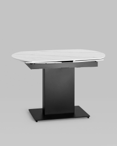 Обеденный стол раскладной Stool Group Хлоя 120-180 Белый мрамор