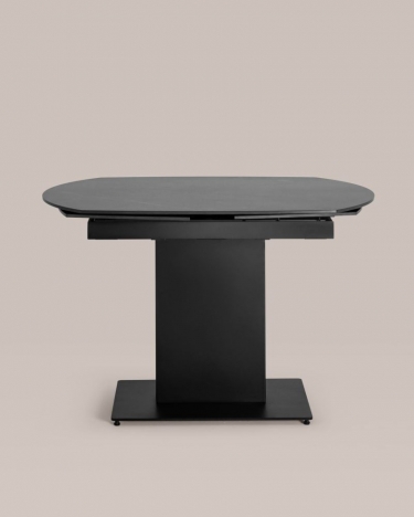 Обеденный стол раскладной Stool Group Хлоя 120-180 Черный мрамор