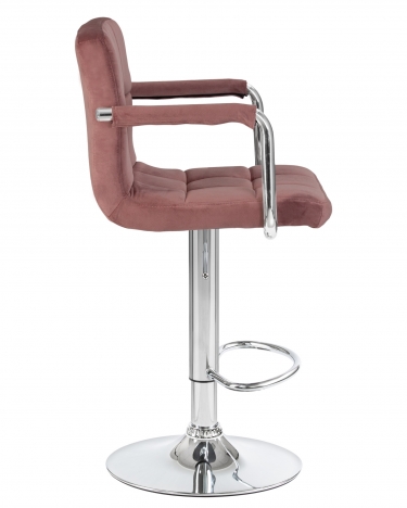 Стул барный DOBRIN DOBRIN KRUGER ARM Пудрово-розовый велюр MJ9-32