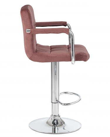 Стул барный DOBRIN DOBRIN KRUGER ARM Пудрово-розовый велюр MJ9-32