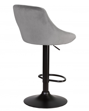 Стул барный DOBRIN DOBRIN LOGAN BLACK Серый велюр MJ9-75