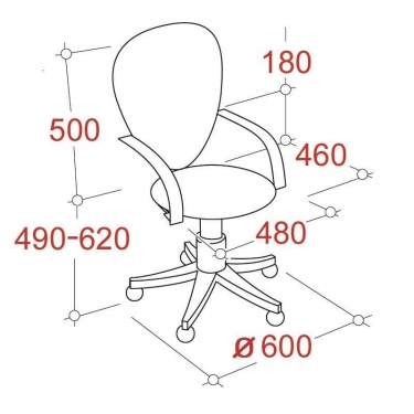 Кресло EasyChair EChair-222 PC 622255 Красное