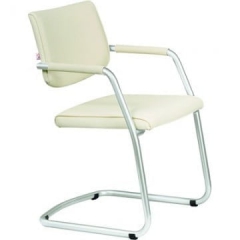Конференц-кресло EasyChair UN_Delta silver Кожа 234636 Белая