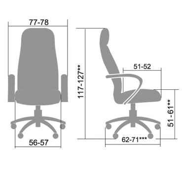 Кресло руководителя Метта Metta LK-3 Pl 721 Черное
