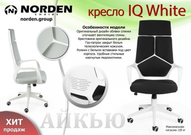 Кресло офисное Норден IQ CX0898H White black