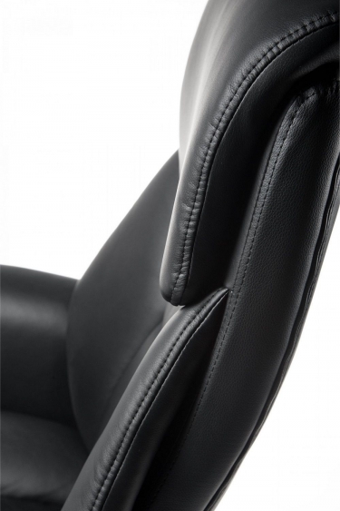 Кресло офисное Норден Парламент H-2021-35 black leather Черный