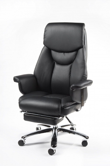Кресло офисное Норден Парламент H-2021-35 black leather Черный