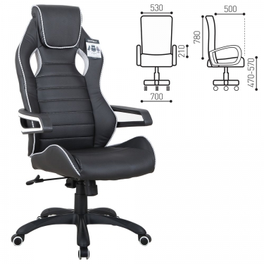 Кресло компьютерное BRABIX BRABIX Techno Pro GM-003 Черный-серый