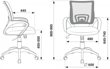 Кресло офисное Бюрократ Бюрократ CH-W695N/DG/TW-12 Темно-серый