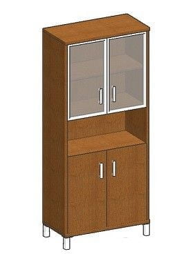 Стеллаж стекло тонированное Skyland В430.10 Орех Даллас