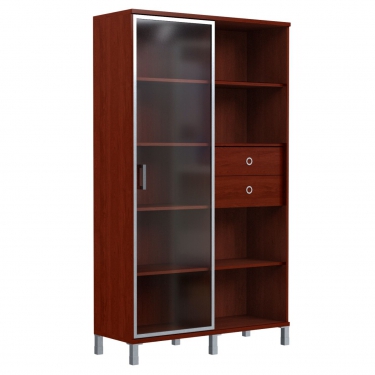Стеллаж-купе со стеклом Skyland В440.2 Бургунди