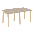 Стол переговорный 2 столешницы Рива ONIX WOOD OW.PRG-2.0 Дуб Аттик/Светлый