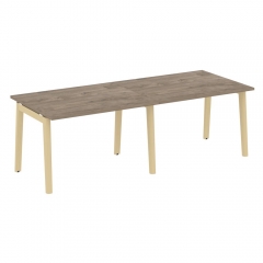 Стол переговорный 2 столешницы Рива ONIX WOOD OW.PRG-2.2 Тиквуд Темный/Светлый