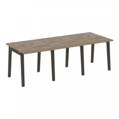 Стол переговорный 3 столешницы Рива ONIX WOOD OW.PRG-3.0 Тиквуд Темный/Темный