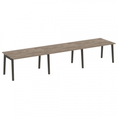 Стол переговорный 3 столешницы Рива ONIX WOOD OW.PRG-3.3 Тиквуд Темный/Темный