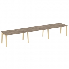 Стол переговорный 3 столешницы Рива ONIX WOOD OW.PRG-3.4 Тиквуд Темный/Светлый