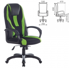 Кресло игровое BRABIX BRABIX PREMIUM Rapid GM-102 Черный-зеленый